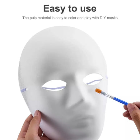 4 pçs máscaras faciais completas em branco branco para halloween cosplay festa artesanato encolher poros hidratante máscara facial fazer pele brilhante