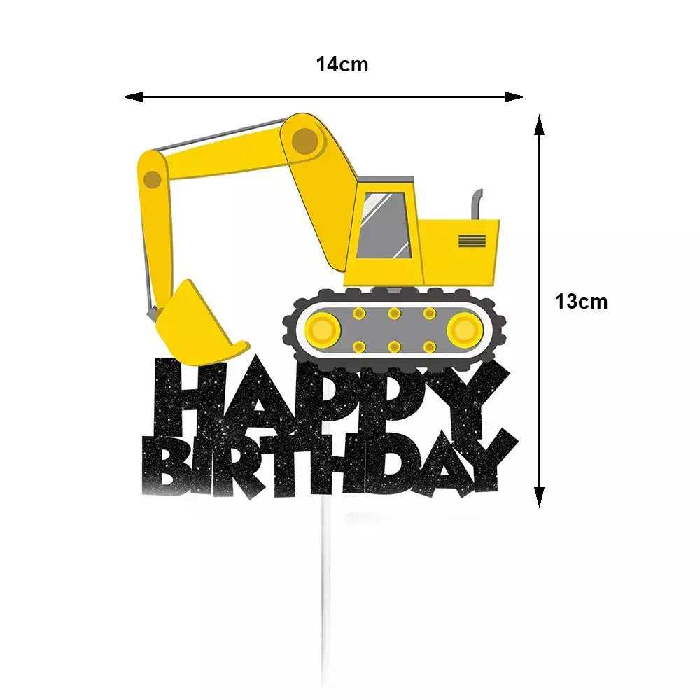 Suprimentos para festa de aniversário de construção, chapéu e colete de construção para crianças, fantasia de trabalhador, dramatização, decoração de festa