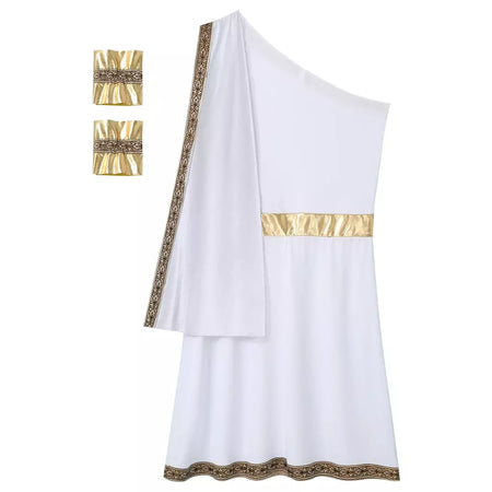 Homens antigo deus grego gladiador halloween cosplay trajes toga com mangas rei romano príncipe toga robe vestido punhos destacáveis