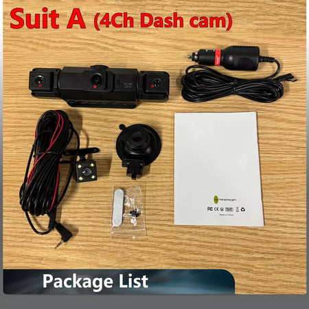 Dashcam para carros 4 canais caixa preta wifi câmera de condução fhd 1080p visão noturna gravação em loop adicionar kit de fio rígido acessórios do carro