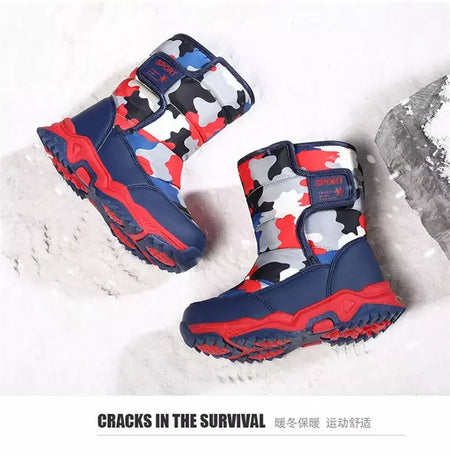 2023 inverno crianças sapatos de pelúcia tecido impermeável antiderrapante sapatos da menina sola de borracha botas de neve moda quente botas ao ar livre