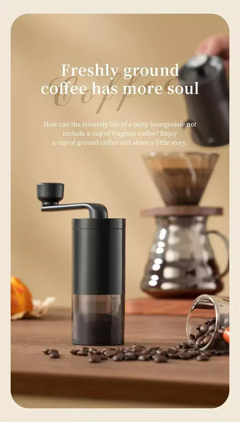 Moedor de café manual portátil, máquina manivela, moedor de feijão ajustável, viagem ao ar livre em casa, pequeno