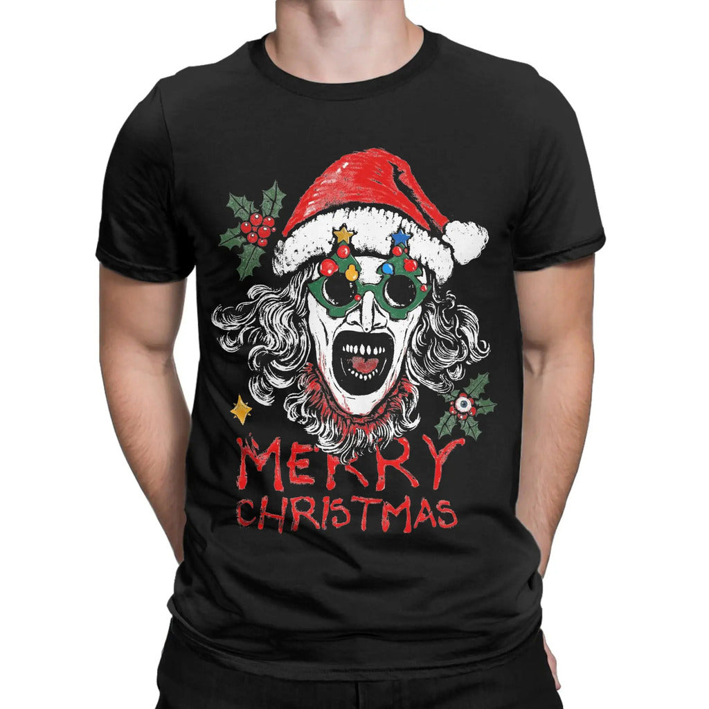 Terrificantes olhos brilhantes arte camiseta masculina novidade puro algodão camisetas crewneck manga curta camisetas roupas tamanhos grandes