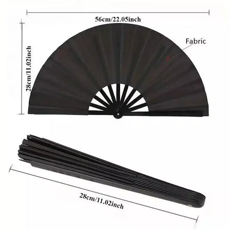 Ventilador dobrável de bambu preto, forte resistência, não é fácil de quebrar, adequado para resfriar no verão, presentes para família e amigos