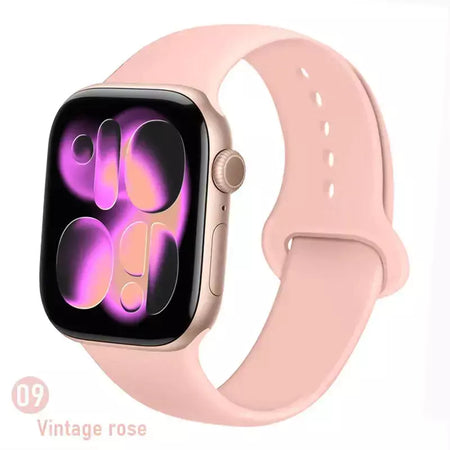 Pulseiras de silicone para apple watch pulseira 44mm 45mm 40 41mm 42-46mm pulseiras esportivas iwatch série 10 11 9 8 7 6 5 4 se ultra 3/2 49mm
