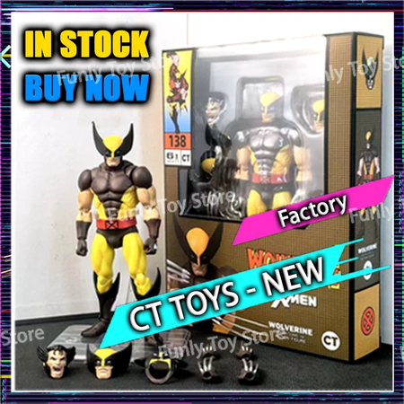 Em estoque ct brinquedos wolverine mafex 138 figura marrom 096 azul quadrinhos ver amarelo x-men anime figura de ação estatueta presentes personalizados brinquedos