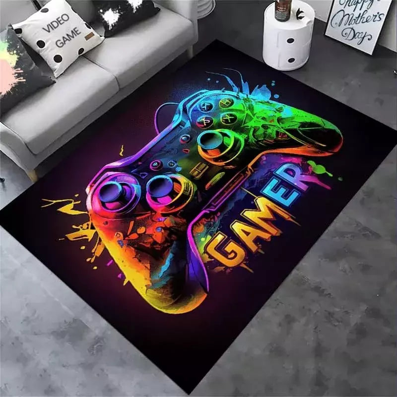 Tapete de jogos antiderrapante gamer com controlador, máquina de lavar roupa, decoração do quarto, tapete para quarto dos meninos, Design