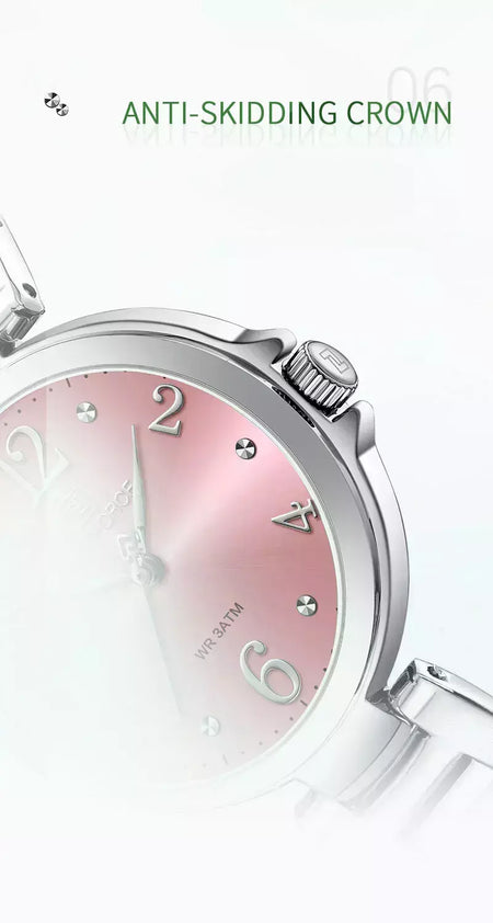 Naviforce relógio de pulso feminino, pulseira de aço inoxidável, impermeável, quartzo, romântico, marca superior, 2023