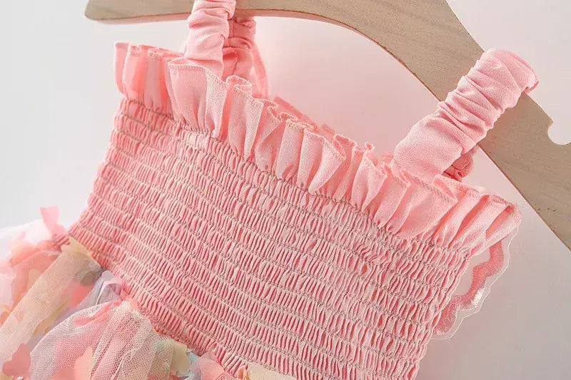 Novo bebê meninas festa de aniversário vestidos de noite verão asas borboleta crianças roupas doce colorido criança crianças traje