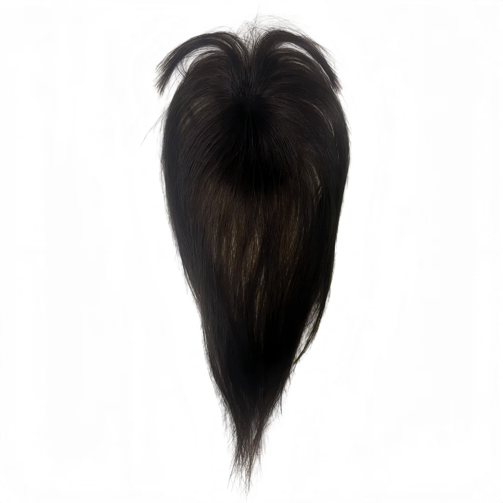 Nenhum clipes de cabelo humano franja francesa gancho e laço pasta mágica toppers para mulheres fácil de usar adesivos de costura remendos de cabelo extensão