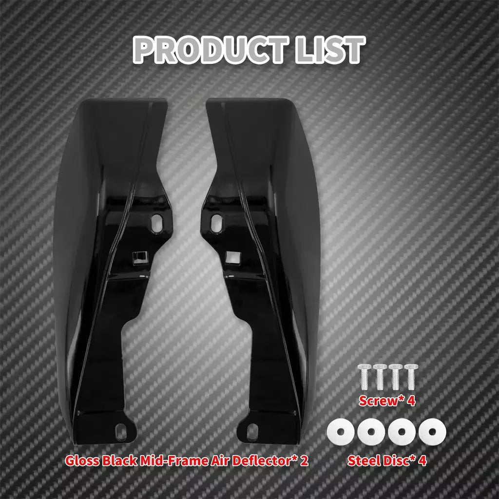 Motocicleta mid-frame defletor de ar escudo térmico guarnição capa para harley touring electra street glide road king fltrx 2001-23 24-up