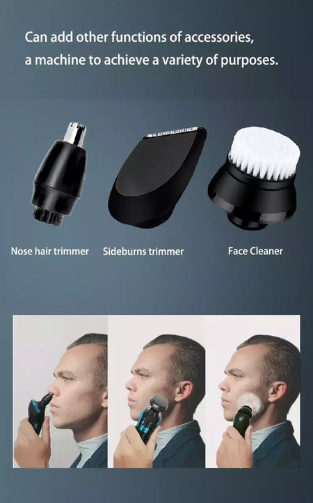 ZOZEN-Barbeador elétrico recarregável para homens, lâmina, aparador de cabelo, corte, máquina de barbear, aparador de barba, seco, uso duplo