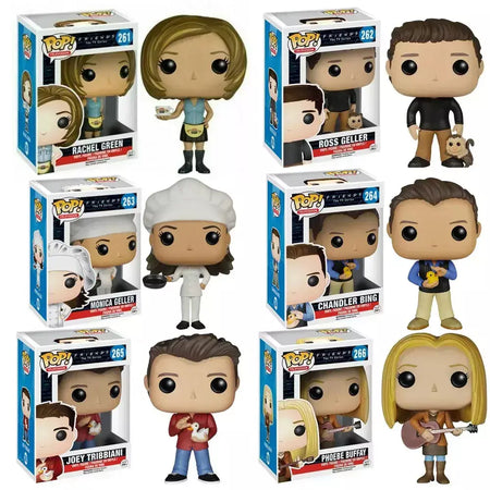 Funko pop tv amigos rachel verde 261 monica 263 chandler bing 264 ross geller 262 vinil figura de ação brinquedos crianças presentes