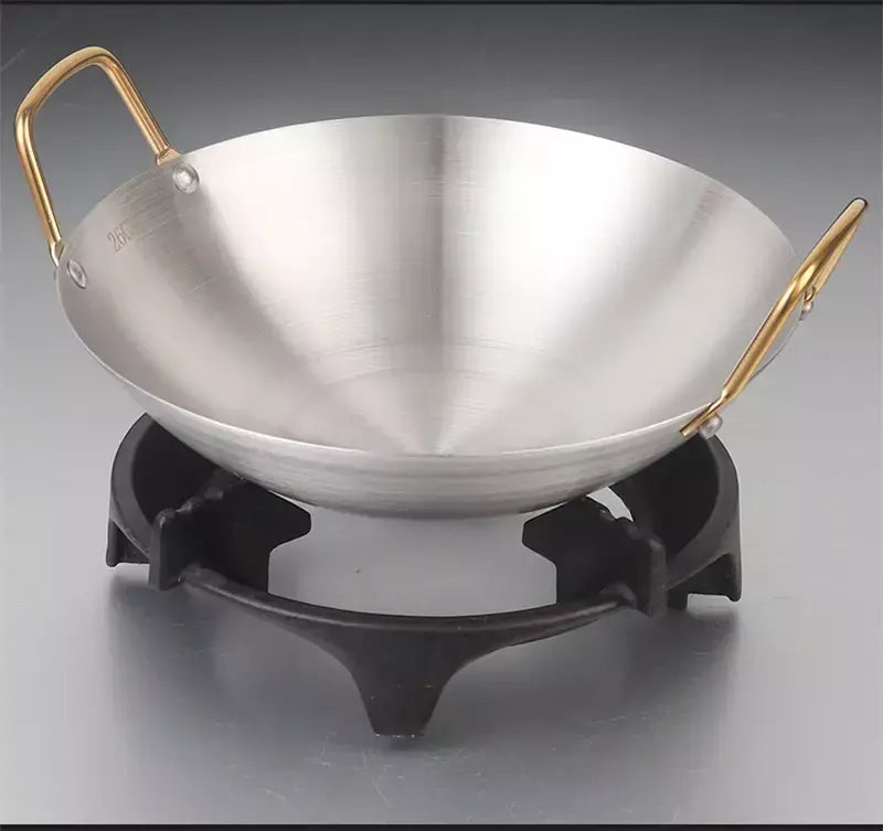 Panela Seca De Aço Inoxidável Espessada, Panela Antiaderente Doméstica, Fornalha De Álcool De Orelha Dourada, Hotpot Pequeno
