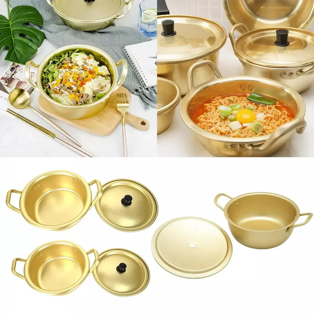 Panela De Alumínio Coreana Para Macarrão Ramen, Panela Paomian, Panela Amarela Espessada, Panela De Sopa De Alumínio, Panelas De Cozinha Douradas, Wok