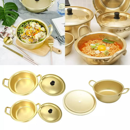 Panela De Alumínio Coreana Para Macarrão Ramen, Panela Paomian, Panela Amarela Espessada, Panela De Sopa De Alumínio, Panelas De Cozinha Douradas, Wok