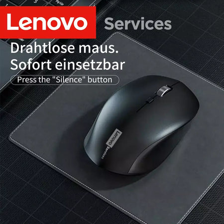 Mouse sem fio Lenovo Business Office Mouse silencioso Design ergonômico compatível com múltiplas plataformas Conexão 2,4g, fonte de alimentação de bateria seca de 1,5V, o produto não inclui baterias