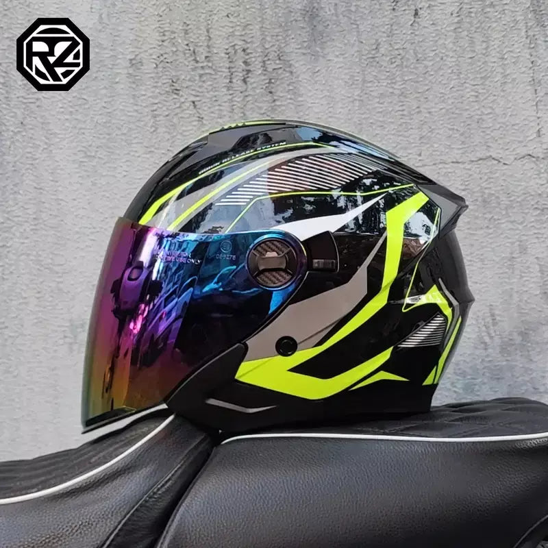 2025 mais recente capacete da motocicleta de alta qualidade metade cobrindo lente dupla cascos para motos masculino feminino casal capacetes de moto