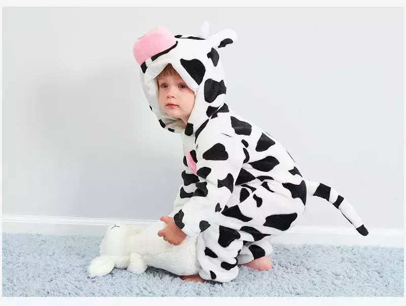 Macacão de flanela para bebés, Macacão Kigurumi, Macaco, Unicórnio, Vaca, Leão, Animal Cosplay, Pijama para 1 a 4 anos Crianças, Meninos, Inverno