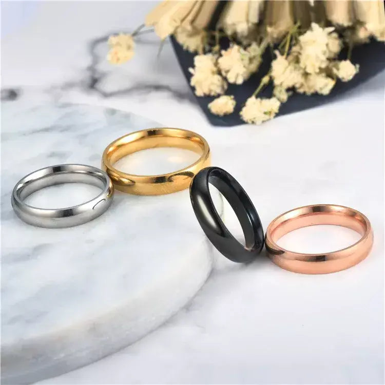 Anel de titânio simples de 6mm, feminino, masculino, evita alergias, alto polimento, anéis de casamento, aço inoxidável, casal, joias de dedo, presentes