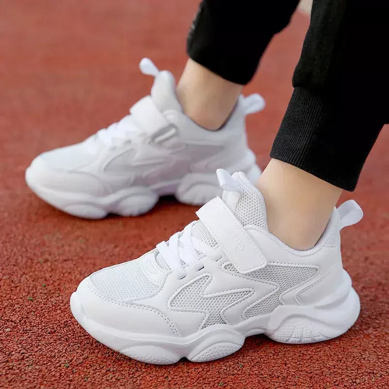 Branco crianças sapatos para meninos e meninas moda crianças confortáveis tênis respiráveis antiderrapante escola casual calçado de caminhada