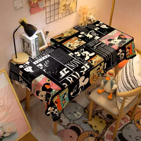 Toalha De Mesa Mickey Mouse Dos Desenhos Animados Da Disney Para Crianças, Mesa De Jantar Americana, Toalha De Mesa De Café Retro, Toalha De Mesa Quadrada