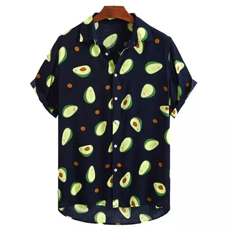 Camisa havaiana dos homens 3D fruta impressão curta manga rápida secagem camisa de praia dos homens oversized ao ar livre camisa dos homens camisa casual