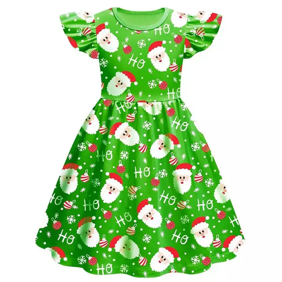 Novo natal meninas vestido carta papai noel impressão carnaval festa crianças roupas de natal masquerade desempenho roupas infantis