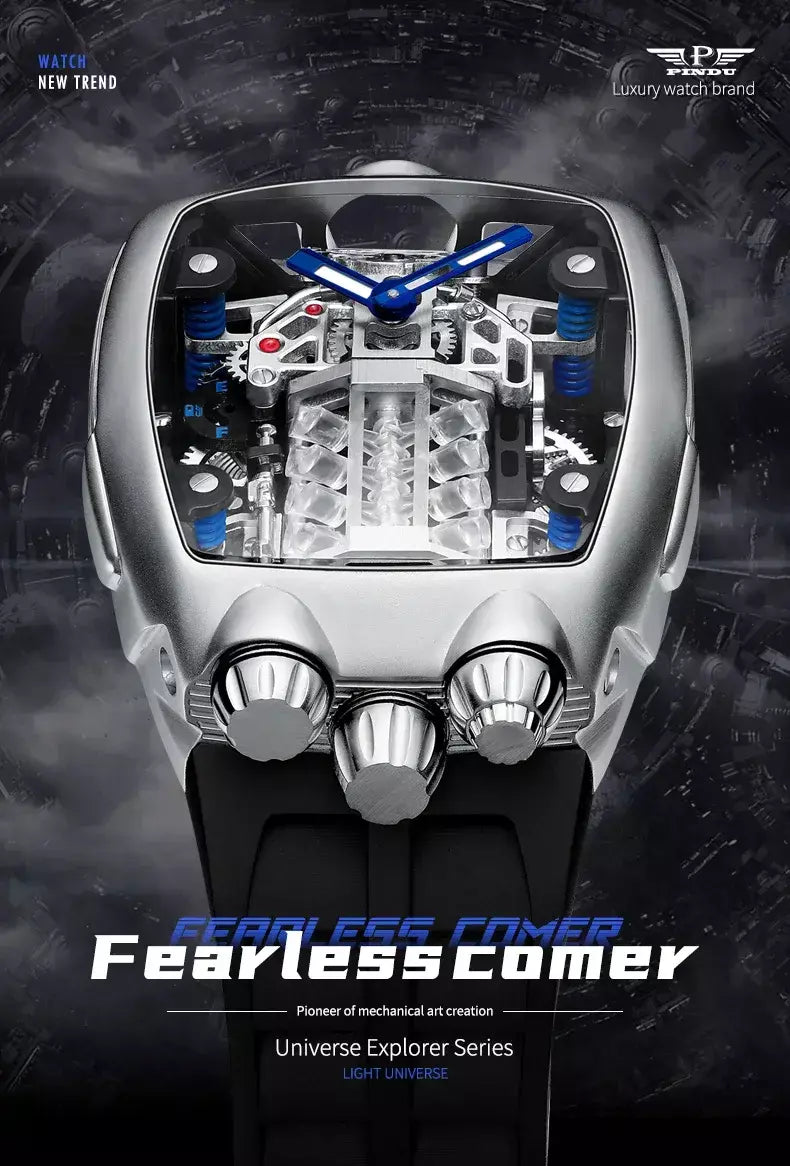 Pindu design relógios masculinos marca superior de luxo militar esporte masculino nh05 relógio automático à prova dwaterproof água relógios mecânicos montre homm