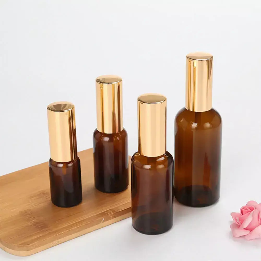 10/20/30 pces 10ml 15ml 20ml 30ml 50ml 100ml garrafa de pulverizador de vidro âmbar marrom loção bomba garrafa viagem perfume atomizador recarregável