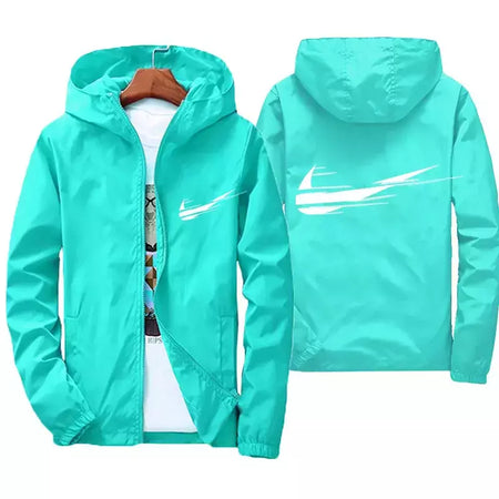 Jaqueta impermeável com capuz masculino, blusão, outwear masculino, streetwear casual, roupas da moda, primavera, outono, 2024