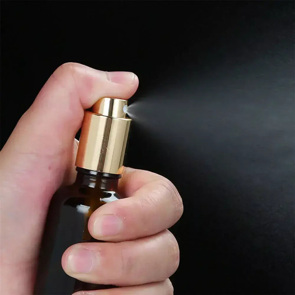10/20/30 pces 10ml 15ml 20ml 30ml 50ml 100ml garrafa de pulverizador de vidro âmbar marrom loção bomba garrafa viagem perfume atomizador recarregável