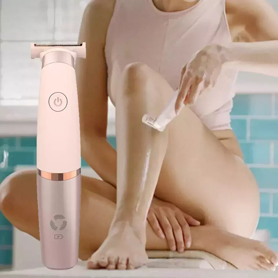 Portátil USB recarregável indolor feminino barbeador, perna e axila cabelo, aparador de barbear elétrico para mulheres, senhoras