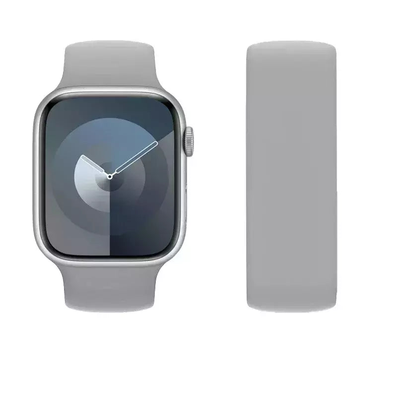 Silicone Solo Loop Band para Apple Watch, Belt Bracelet Strap, iWatch Series 9, 8, 7, 6, SE, Ultra 2, 40mm, 44mm, 45mm, 41mm, 49 milímetros, 38 milímetros, 42 milímetros