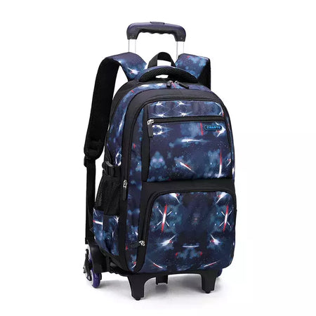 Mochila escolar com rodas para crianças, Mochila de rolamento para menino, Mochila escolar com rodas, Mochila de bagagem de mão, 6 rodas