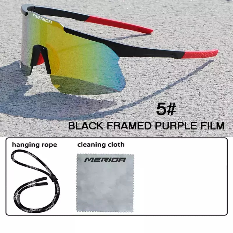 Merida-Óculos de sol para homens e mulheres, óculos esportivos, UV400, óculos de equitação, mountain bike, bicicleta de estrada, lentes ao ar livre com estojo