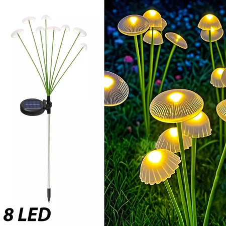 Luzes solares ao ar livre led solar cogumelo gramado luzes à prova dwaterproof água festa quintal pátio caminho lâmpada medusa para decoração de jardim