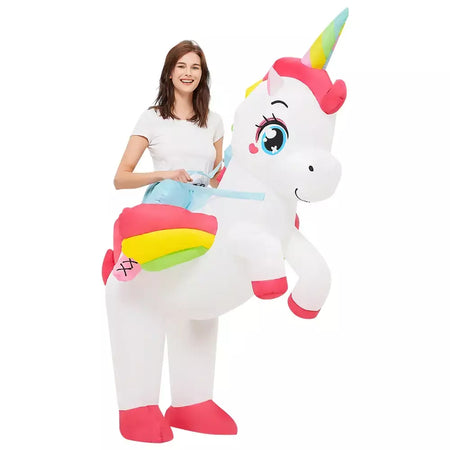 Vestuário colorido unicórnio animal trajes infláveis terno anime purim halloween carnaval festa cosplay traje para crianças adultas