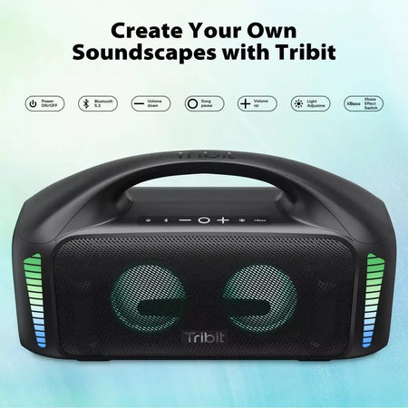 Tribit portátil bluetooth alto-falante 90w stormbox explosão ao ar livre sem fio alto-falante ipx7 à prova dwaterproof água festa acampamento alto-falante 30h playtime