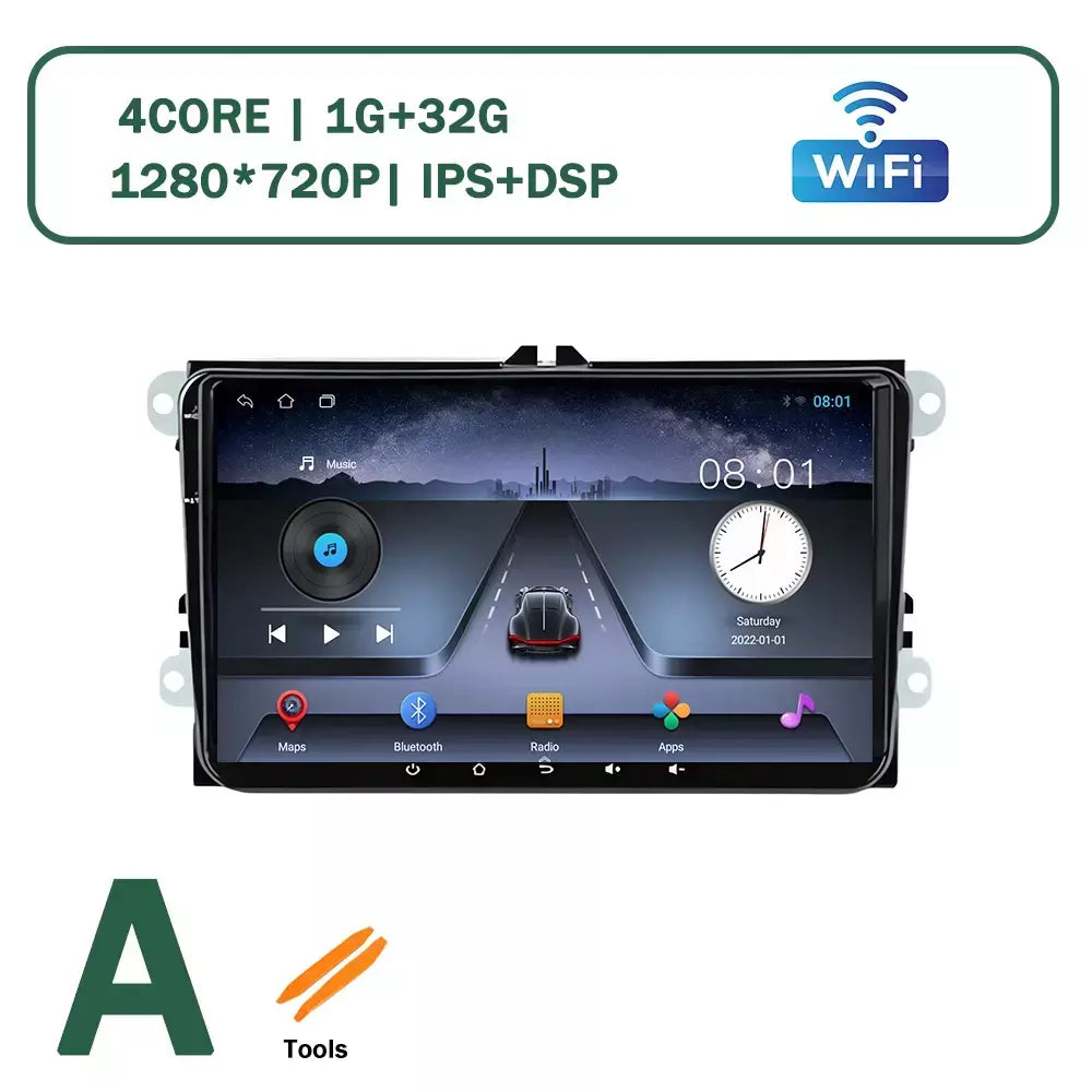 Sistema operacional android para vw volkswagen golf polo skoda rapid octavia tiguan passat amarok carro multimídia vídeo estéreo player gps carplay