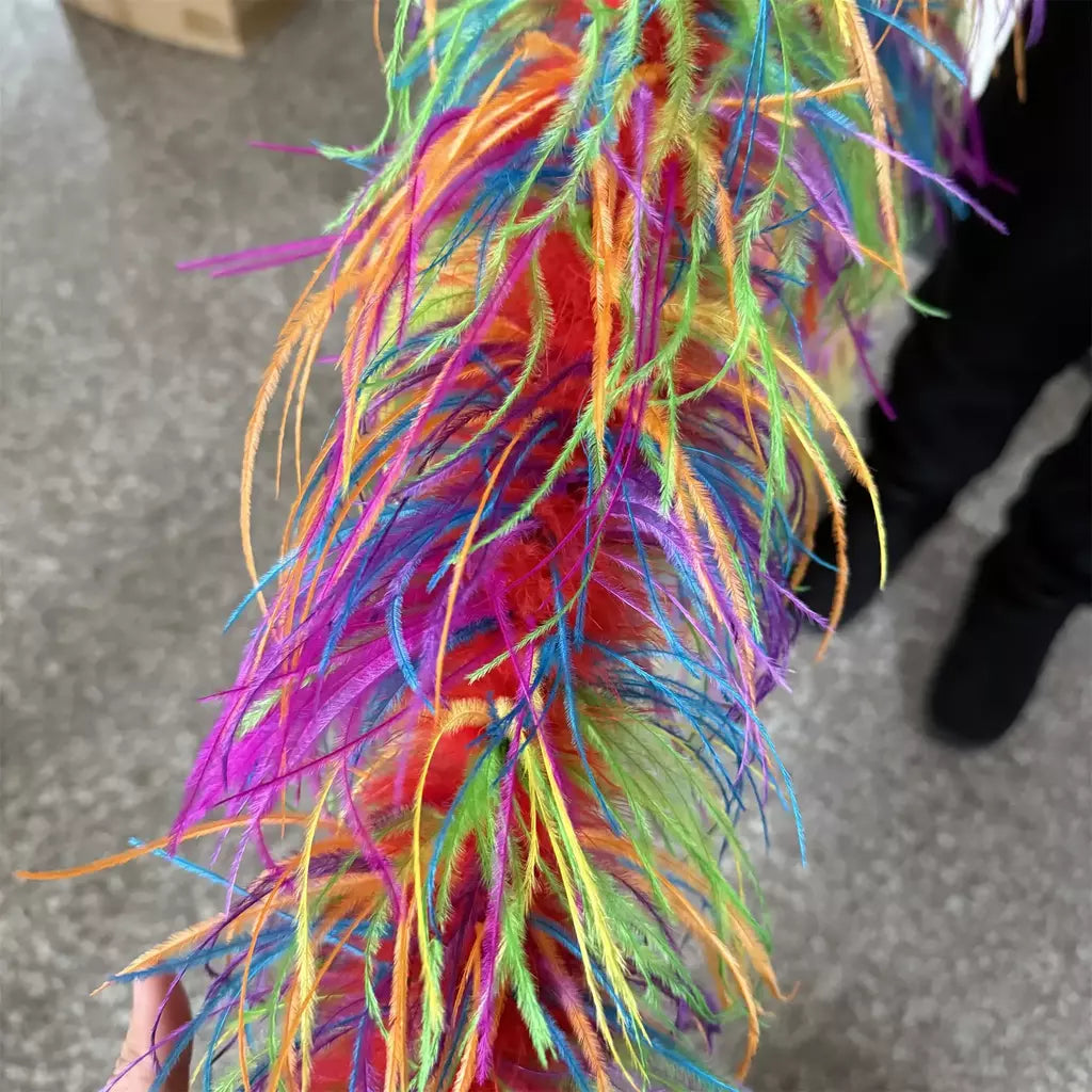 Boa de penas de avestruz arco-íris, 6/10/20 camadas, acessórios de festa fofos para mulheres, halloween, carnaval, cosplay, decoração de casamento, fantasia diy