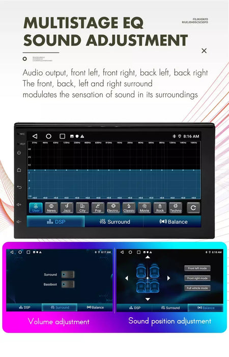 Essgoo rádio do carro android 14 carplay vídeo multimídia automático 7/9/10 ''estéreo universal para volkswagen nissan hyundai kia toyota