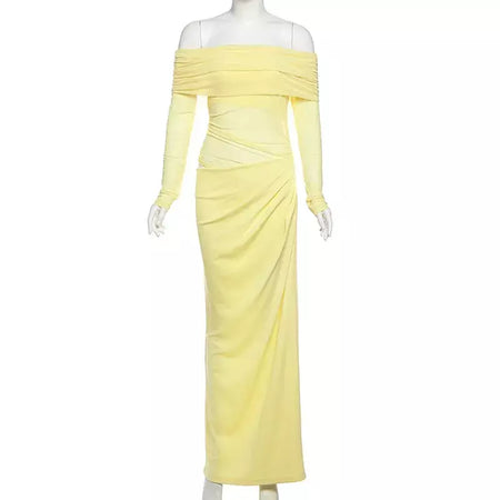 Oco sexy vestido longo feminino um ombro malha transparente festa noite vestido de malha verão moda cor sólida maxi vestidos