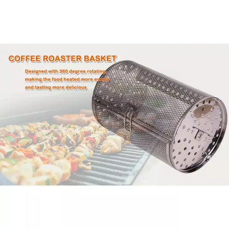 Gaiola para grelhar de cozinha, forno rotativo, cesta de manutenção fresca para assar, churrasco, acampamento ao ar livre, rack de churrasco reutilizável
