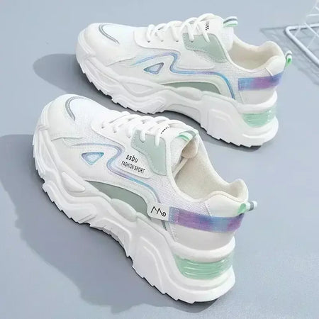 2025 tênis feminino plataforma sapatos planos mulher sapatos verdes formadores casuais senhoras tênis grossos sapatos femininos