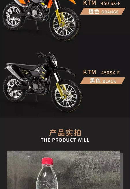 450 SX-F liga modelo de motocicleta 1:18 diecasts portátil corrida dedo motobike simulação coleção brinquedos para crianças