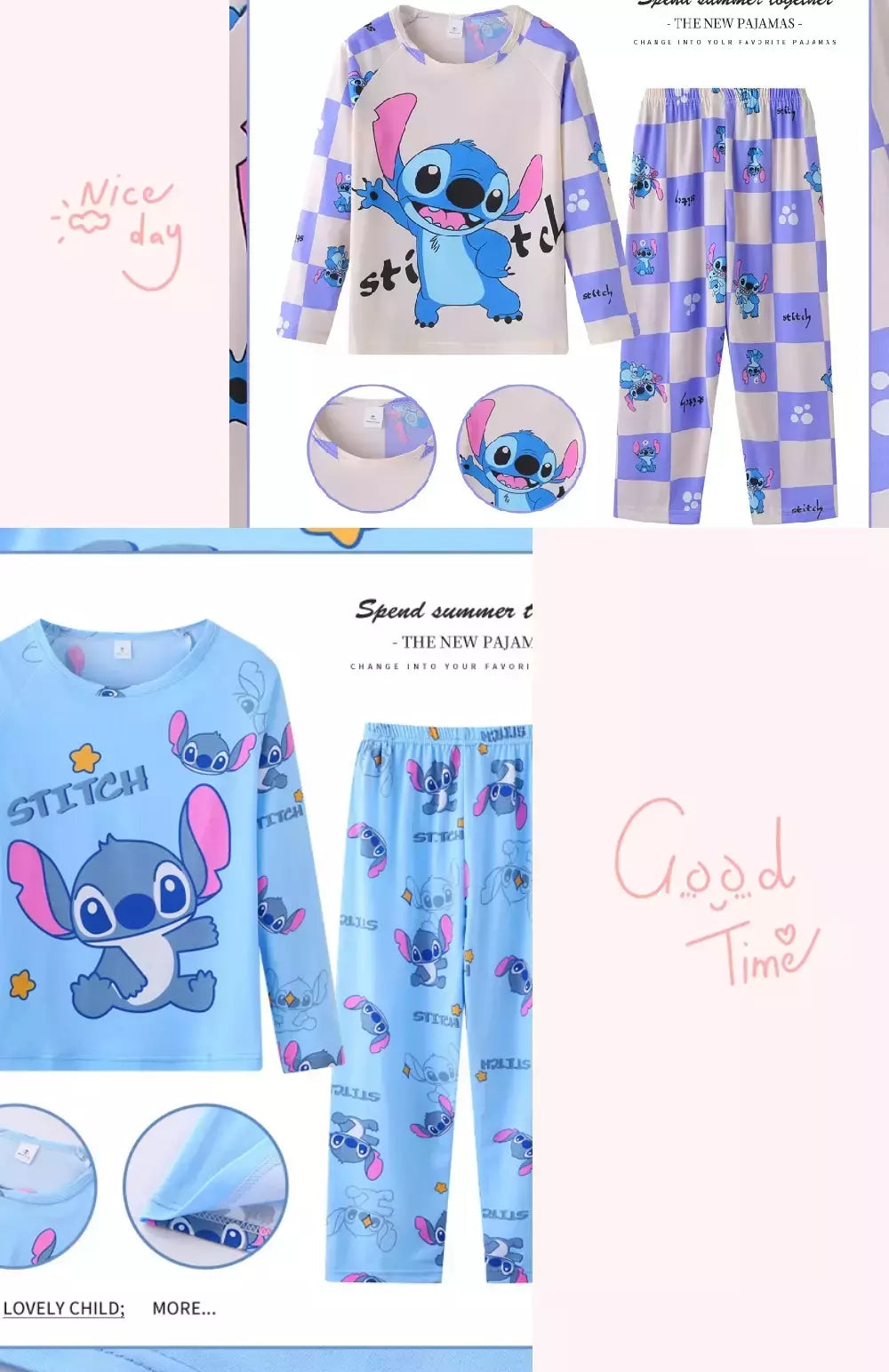 Crianças Minnie Elsa Duck Pijamas dos desenhos animados, roupas infantis para casa, conjuntos para meninos e meninas, terno de viagem, casual, novo, 2 peças por conjunto