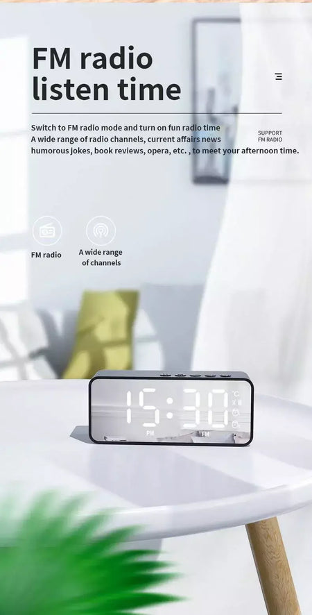 G50 alto-falante sem fio bluetooth com mini cartão fm espelho despertador tenda de áudio recebendo invite de voz k