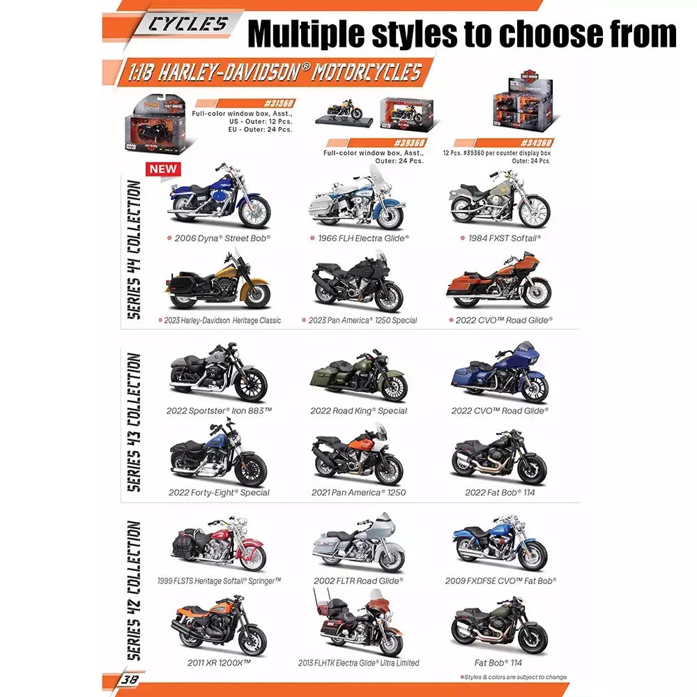Maisto 1:18 Harley-Davidson 2018 Quarenta e Oito Especial Auseraliou Ver Modelo de carro de motocicleta em liga Vários estilos para escolher