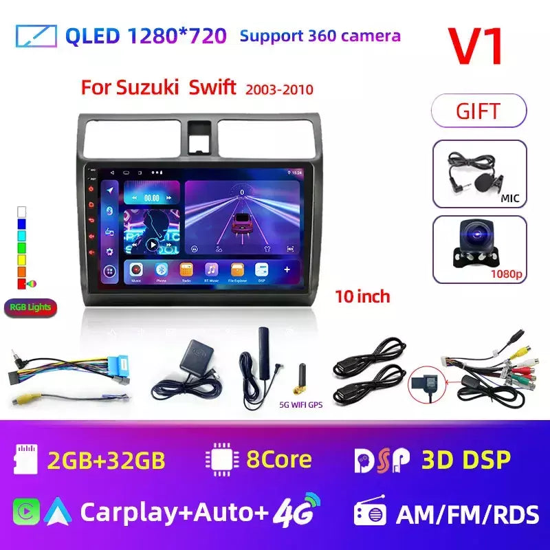 2din android 13 rádio do carro para suzuki swift 2003 - 2006 2007 2008 2009 2010 reprodutor multimídia carplay estéreo gps dvd unidade principal